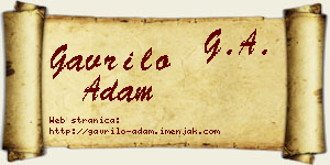 Gavrilo Adam vizit kartica
